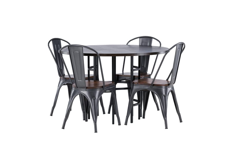 Copenhagen spisegruppe 115 cm rund med 4 Tempe stoler - Mokka - Møbler - Bord - Spisegrupper