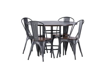 Copenhagen spisegruppe 115 cm rund med 4 Tempe stoler - Mokka - Møbler - Bord - Spisegrupper