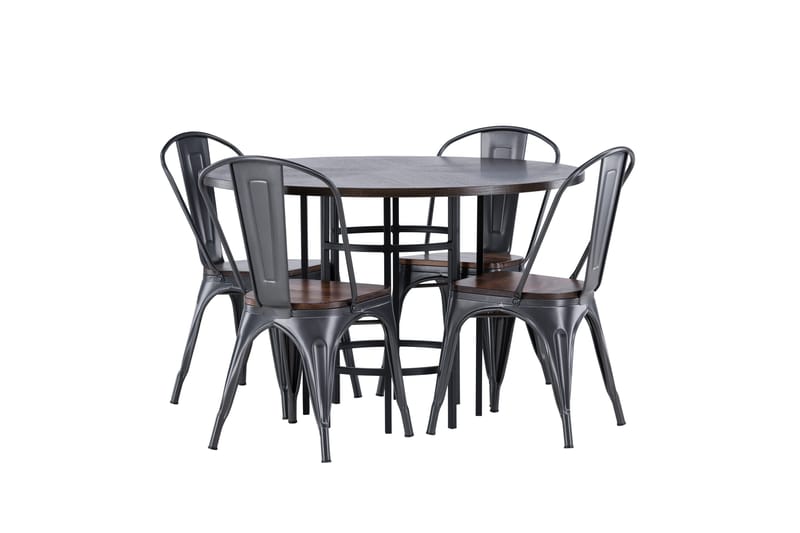 Copenhagen spisegruppe 115 cm rund med 4 Tempe stoler - Mokka - Møbler - Bord - Spisegrupper