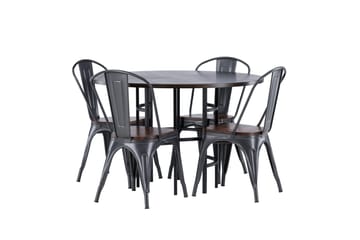 Copenhagen spisegruppe 115 cm rund med 4 Tempe stoler - Mokka - Møbler - Bord - Spisegrupper