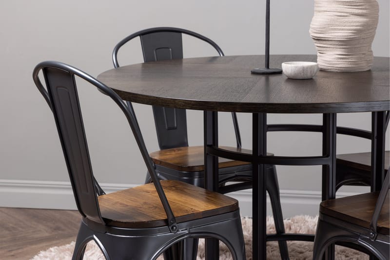 Copenhagen spisegruppe 115 cm rund med 4 Tempe stoler - Mokka - Møbler - Bord - Spisegrupper