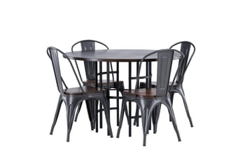 Copenhagen spisegruppe 115 cm rund med 4 Tempe stoler - Mokka - Møbler - Bord - Spisegrupper