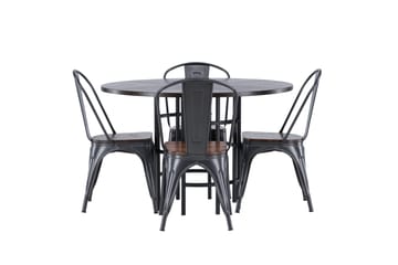 Copenhagen spisegruppe 115 cm rund med 4 Tempe stoler - Mokka - Møbler - Bord - Spisegrupper