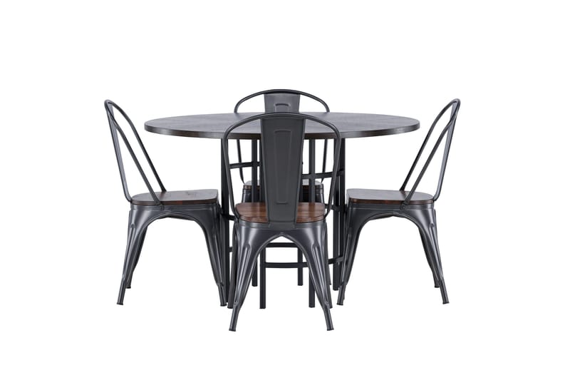 Copenhagen spisegruppe 115 cm rund med 4 Tempe stoler - Mokka - Møbler - Bord - Spisegrupper