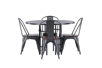 Copenhagen spisegruppe 115 cm rund med 4 Tempe stoler - Mokka - Møbler - Bord - Spisegrupper