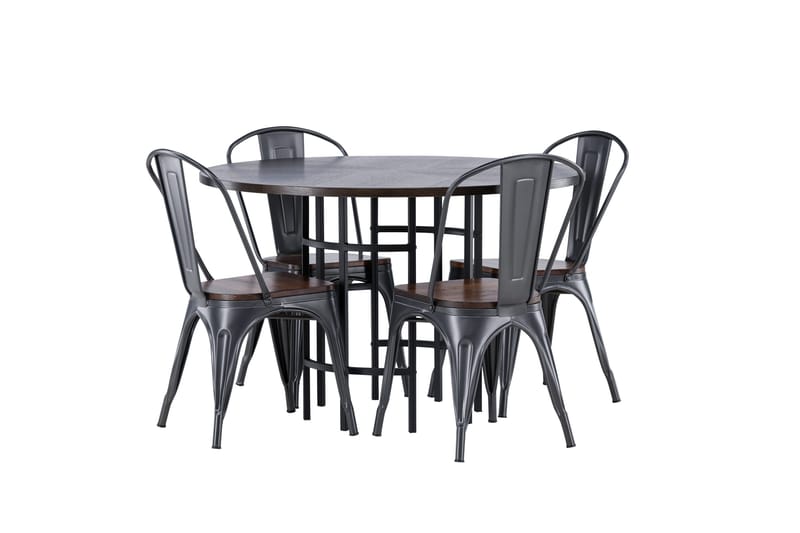 Copenhagen spisegruppe 115 cm rund med 4 Tempe stoler - Mokka - Møbler - Bord - Spisegrupper