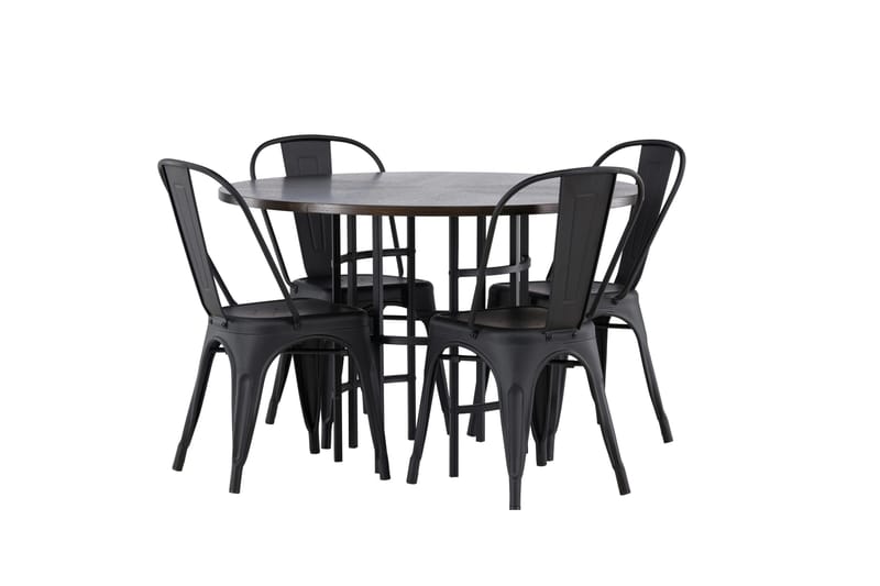 Copenhagen Spisegruppe 115 cm Rund med 4 Tempe Stoler - Svart - Møbler - Bord - Spisegrupper