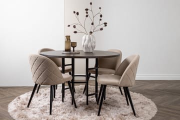 Copenhagen spisegruppe 115 cm rund med 4 Velvet-stoler - Beige - Møbler - Bord - Spisegrupper