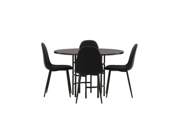 Copenhagen Spisegruppe 115 cm Rund med 4 Polar Stoler - Sort - Møbler - Bord - Spisegrupper