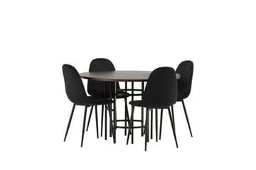 Copenhagen Spisegruppe 115 cm Rund med 4 Polar Stoler - Sort - Møbler - Bord - Spisegrupper