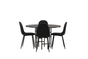 Copenhagen Spisegruppe 115 cm Rund med 4 Polar Stoler - Sort - Møbler - Bord - Spisegrupper