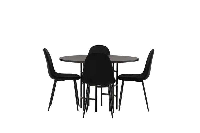 Copenhagen Spisegruppe 115 cm Rund med 4 Polar Stoler - Sort - Møbler - Bord - Spisegrupper