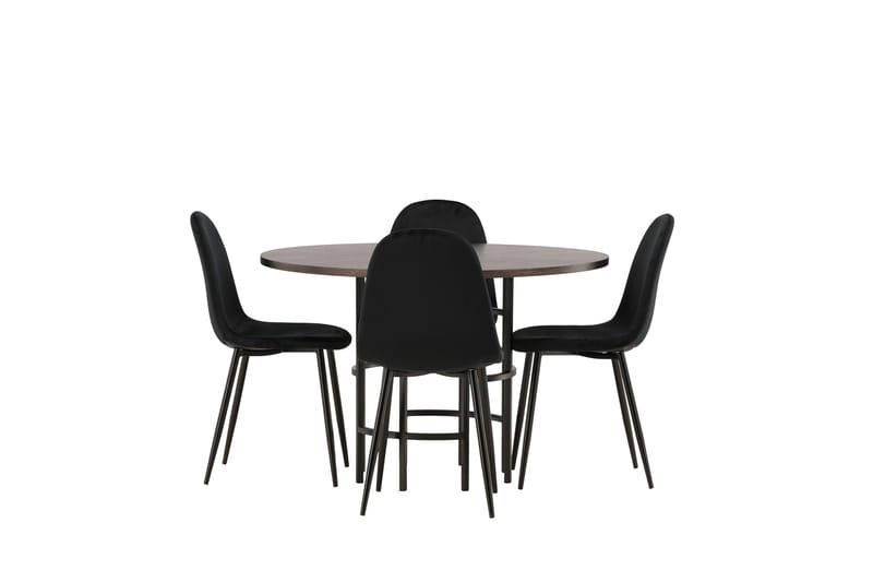 Copenhagen Spisegruppe 115 cm Rund med 4 Polar Stoler - Sort - Møbler - Bord - Spisegrupper