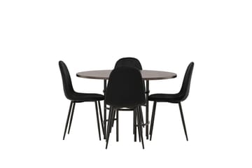Copenhagen Spisegruppe 115 cm Rund med 4 Polar Stoler - Sort - Møbler - Bord - Spisegrupper