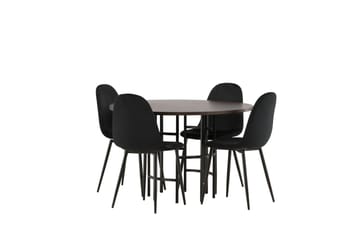 Copenhagen Spisegruppe 115 cm Rund med 4 Polar Stoler - Sort - Møbler - Bord - Spisegrupper