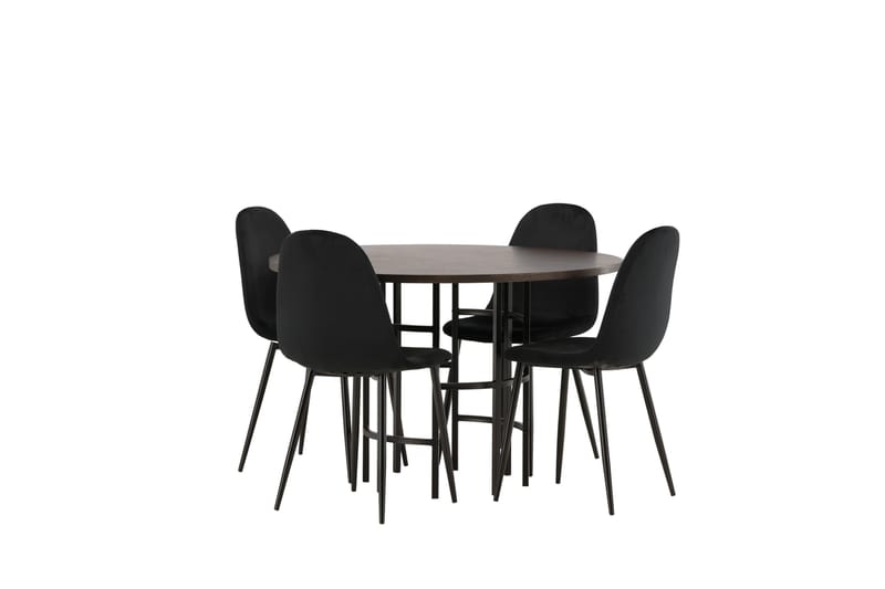 Copenhagen Spisegruppe 115 cm Rund med 4 Polar Stoler - Sort - Møbler - Bord - Spisegrupper