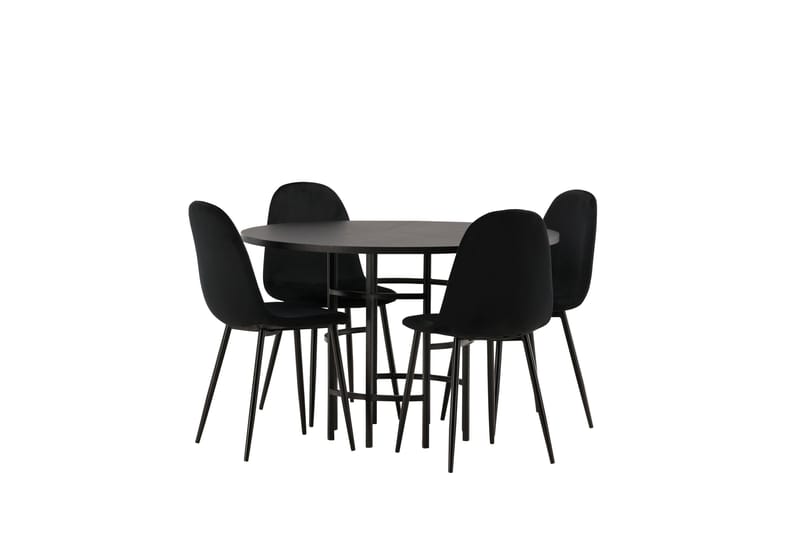 Copenhagen Spisegruppe 115 cm Rund med 4 Polar Stoler - Sort - Møbler - Bord - Spisegrupper