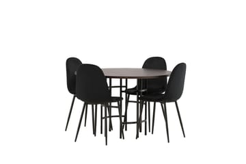 Copenhagen Spisegruppe 115 cm Rund med 4 Polar Stoler - Sort - Møbler - Bord - Spisegrupper
