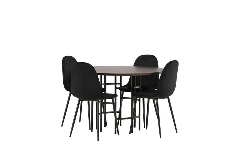 Copenhagen Spisegruppe 115 cm Rund med 4 Polar Stoler - Sort - Møbler - Bord - Spisegrupper