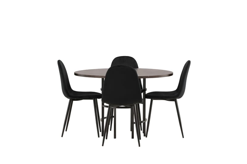 Copenhagen Spisegruppe 115 cm Rund med 4 Polar Stoler - Sort - Møbler - Bord - Spisegrupper