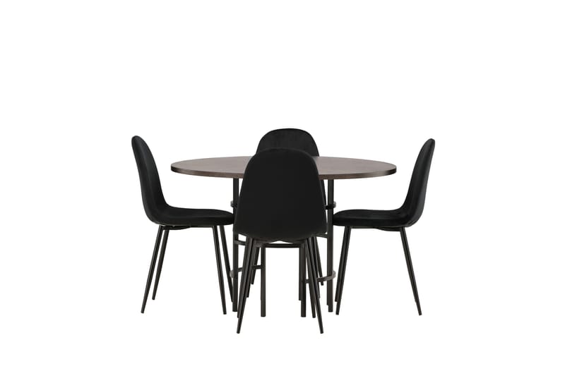 Copenhagen Spisegruppe 115 cm Rund med 4 Polar Stoler - Sort - Møbler - Bord - Spisegrupper