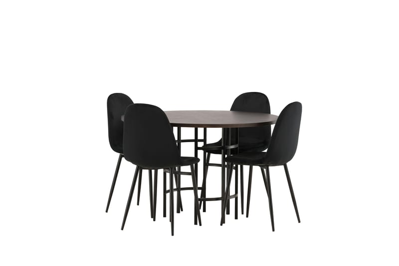Copenhagen Spisegruppe 115 cm Rund med 4 Polar Stoler - Sort - Møbler - Bord - Spisegrupper