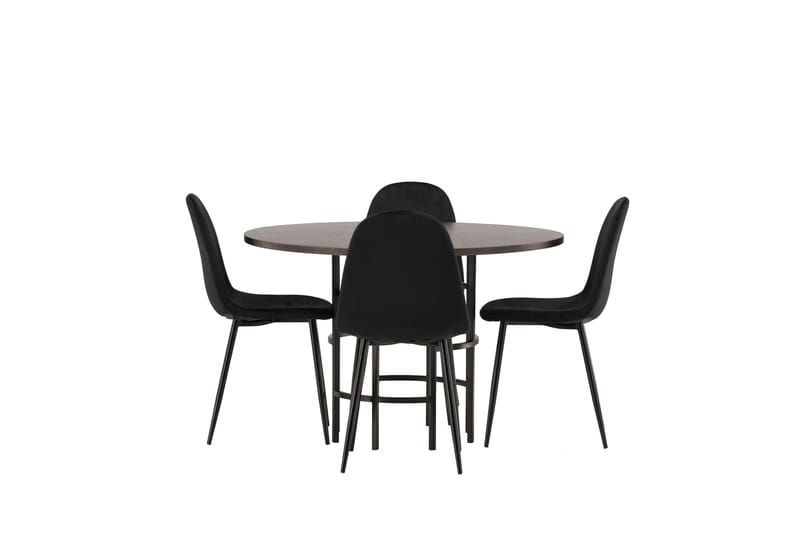 Copenhagen Spisegruppe 115 cm Rund med 4 Polar Stoler - Sort - Møbler - Bord - Spisegrupper