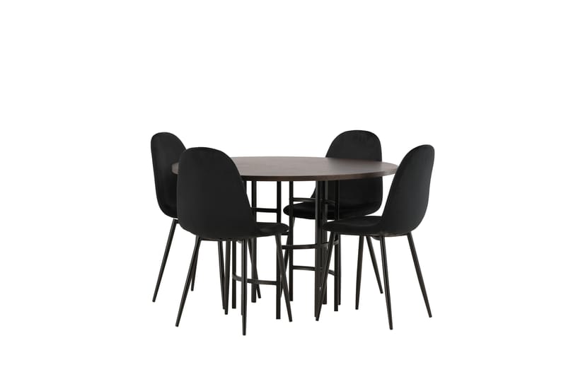 Copenhagen Spisegruppe 115 cm Rund med 4 Polar Stoler - Sort - Møbler - Bord - Spisegrupper