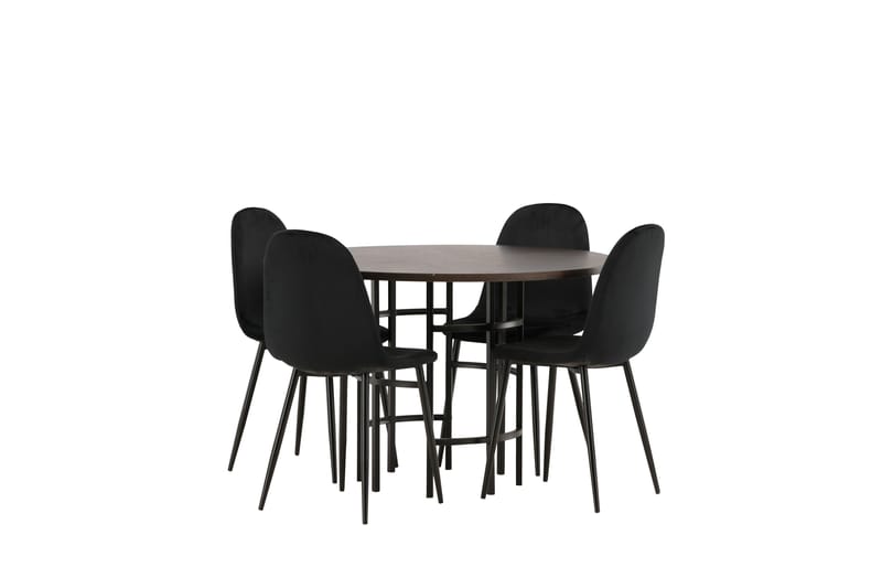 Copenhagen Spisegruppe 115 cm Rund med 4 Polar Stoler - Sort - Møbler - Bord - Spisegrupper
