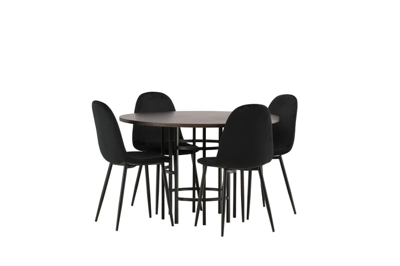 Copenhagen Spisegruppe 115 cm Rund med 4 Polar Stoler - Sort - Møbler - Bord - Spisegrupper