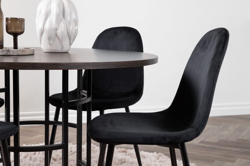 Copenhagen Spisegruppe 115 cm Rund med 4 Polar Stoler - Sort - Møbler - Bord - Spisegrupper