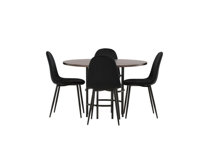 Copenhagen Spisegruppe 115 cm Rund med 4 Polar Stoler - Sort - Møbler - Bord - Spisegrupper