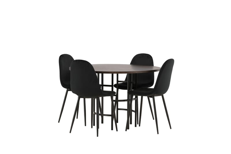 Copenhagen Spisegruppe 115 cm Rund med 4 Polar Stoler - Sort - Møbler - Bord - Spisegrupper