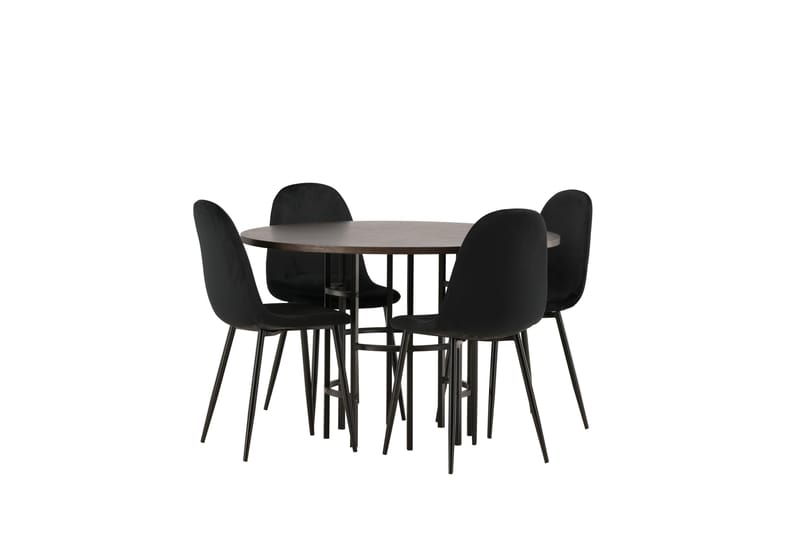 Copenhagen Spisegruppe 115 cm Rund med 4 Polar Stoler - Sort - Møbler - Bord - Spisegrupper