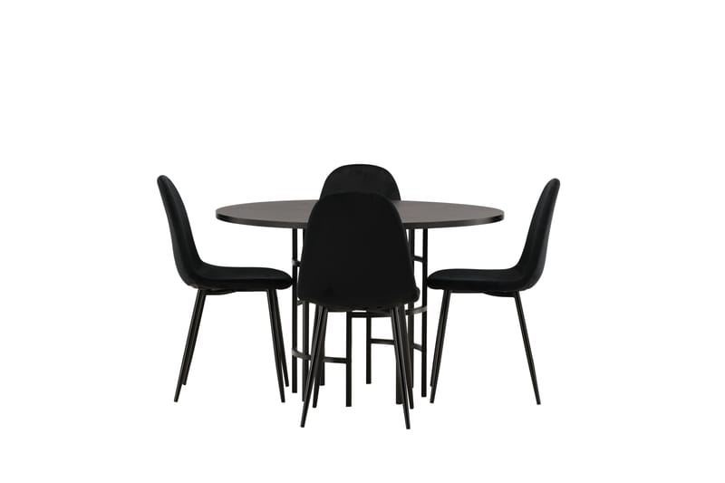 Copenhagen Spisegruppe 115 cm Rund med 4 Polar Stoler - Sort - Møbler - Bord - Spisegrupper
