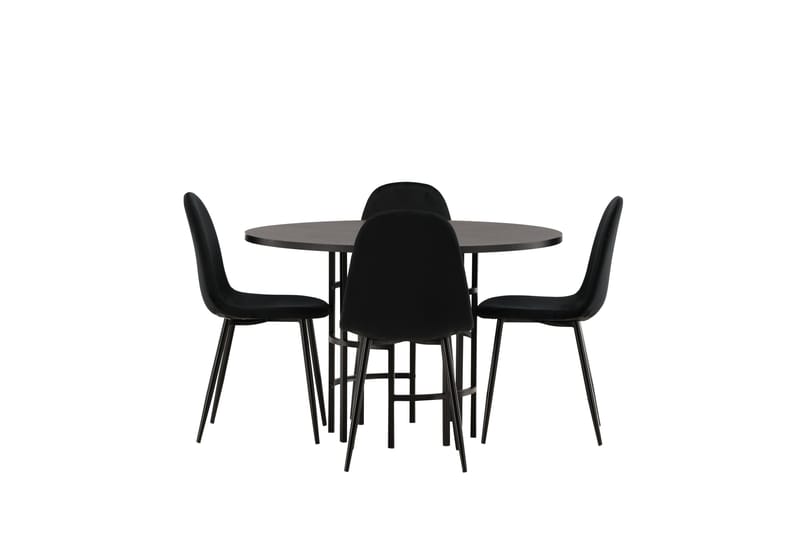Copenhagen Spisegruppe 115 cm Rund med 4 Polar Stoler - Sort - Møbler - Bord - Spisegrupper