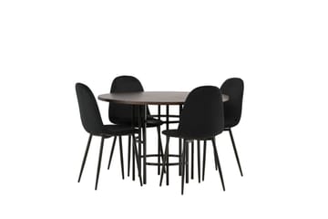 Copenhagen Spisegruppe 115 cm Rund med 4 Polar Stoler - Sort - Møbler - Bord - Spisegrupper