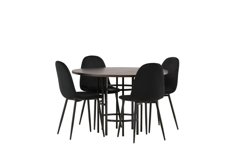 Copenhagen Spisegruppe 115 cm Rund med 4 Polar Stoler - Sort - Møbler - Bord - Spisegrupper