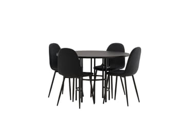 Copenhagen Spisegruppe 115 cm Rund med 4 Polar Stoler - Sort - Møbler - Bord - Spisegrupper