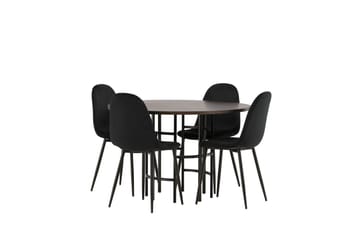 Copenhagen Spisegruppe 115 cm Rund med 4 Polar Stoler - Sort - Møbler - Bord - Spisegrupper