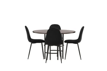 Copenhagen Spisegruppe 115 cm Rund med 4 Polar Stoler - Sort - Møbler - Bord - Spisegrupper