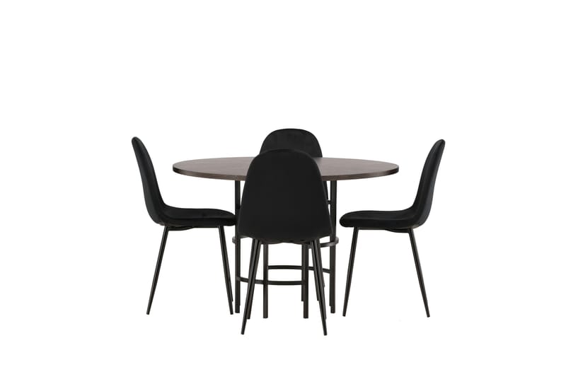 Copenhagen Spisegruppe 115 cm Rund med 4 Polar Stoler - Sort - Møbler - Bord - Spisegrupper