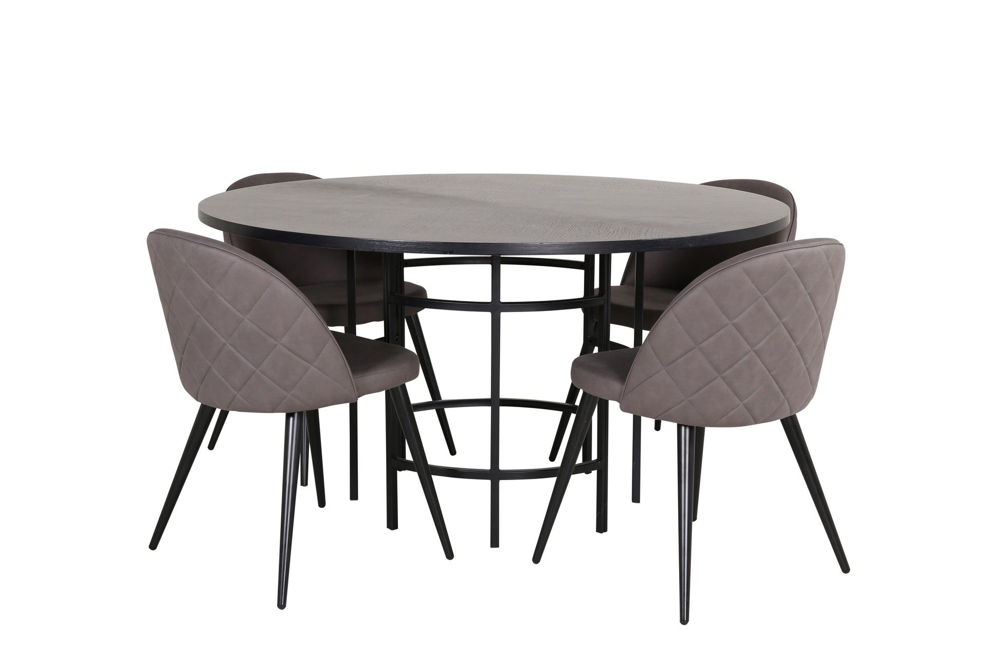 Copenhagen spisegruppe 140 cm rund med 4 Velvet-stoler -