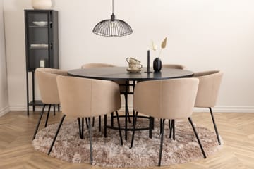Copenhagen spisegruppe 140 cm rund med 6 Berit-stoler - Møbler - Bord - Spisegrupper