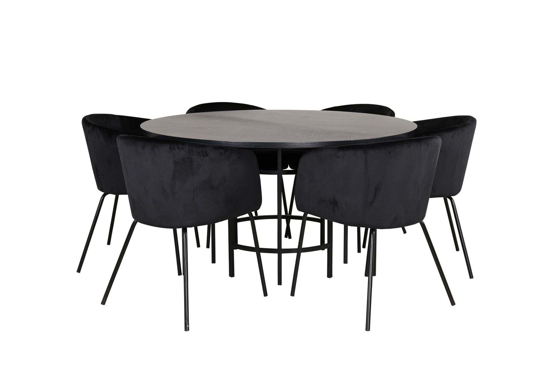 Copenhagen spisegruppe 140 cm rund med 6 Berit-stoler -