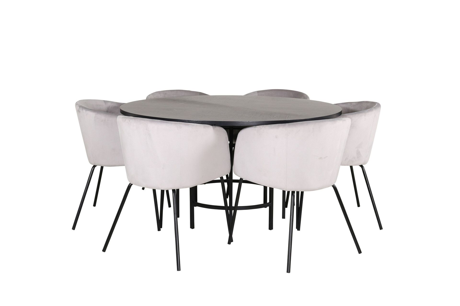 Copenhagen spisegruppe 140 cm rund med 6 Berit-stoler -