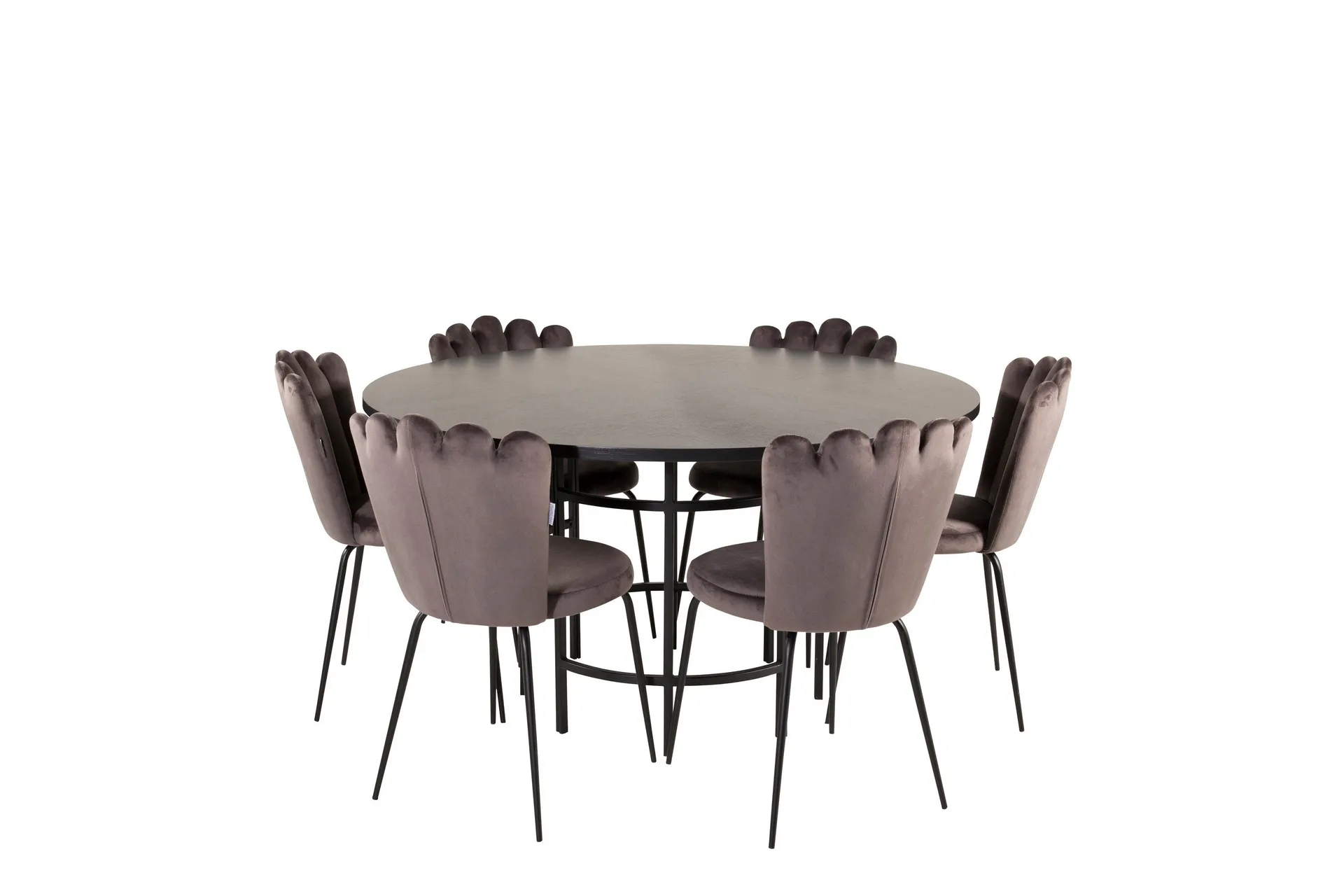 Copenhagen spisegruppe 140 cm rund med 6 Limhamn-stoler -