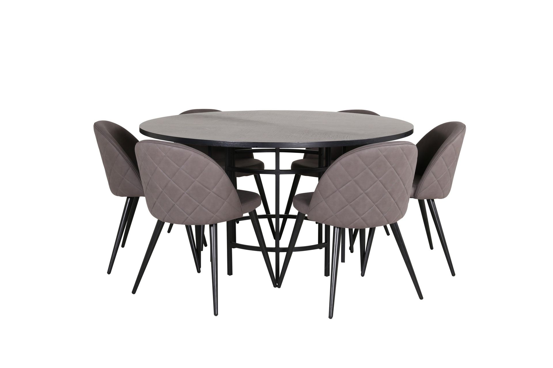 Copenhagen spisegruppe 140 cm rund med 6 Velvet-stoler -