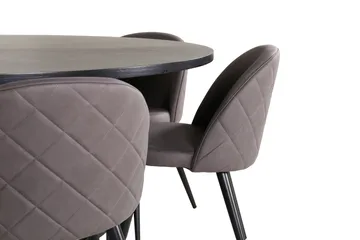 Copenhagen spisegruppe 140 cm rund med 6 Velvet-stoler - Møbler - Bord - Spisegrupper