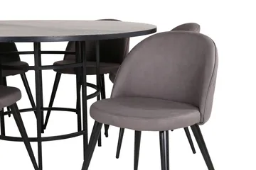 Copenhagen spisegruppe 140 cm rund med 6 Velvet-stoler - Møbler - Bord - Spisegrupper